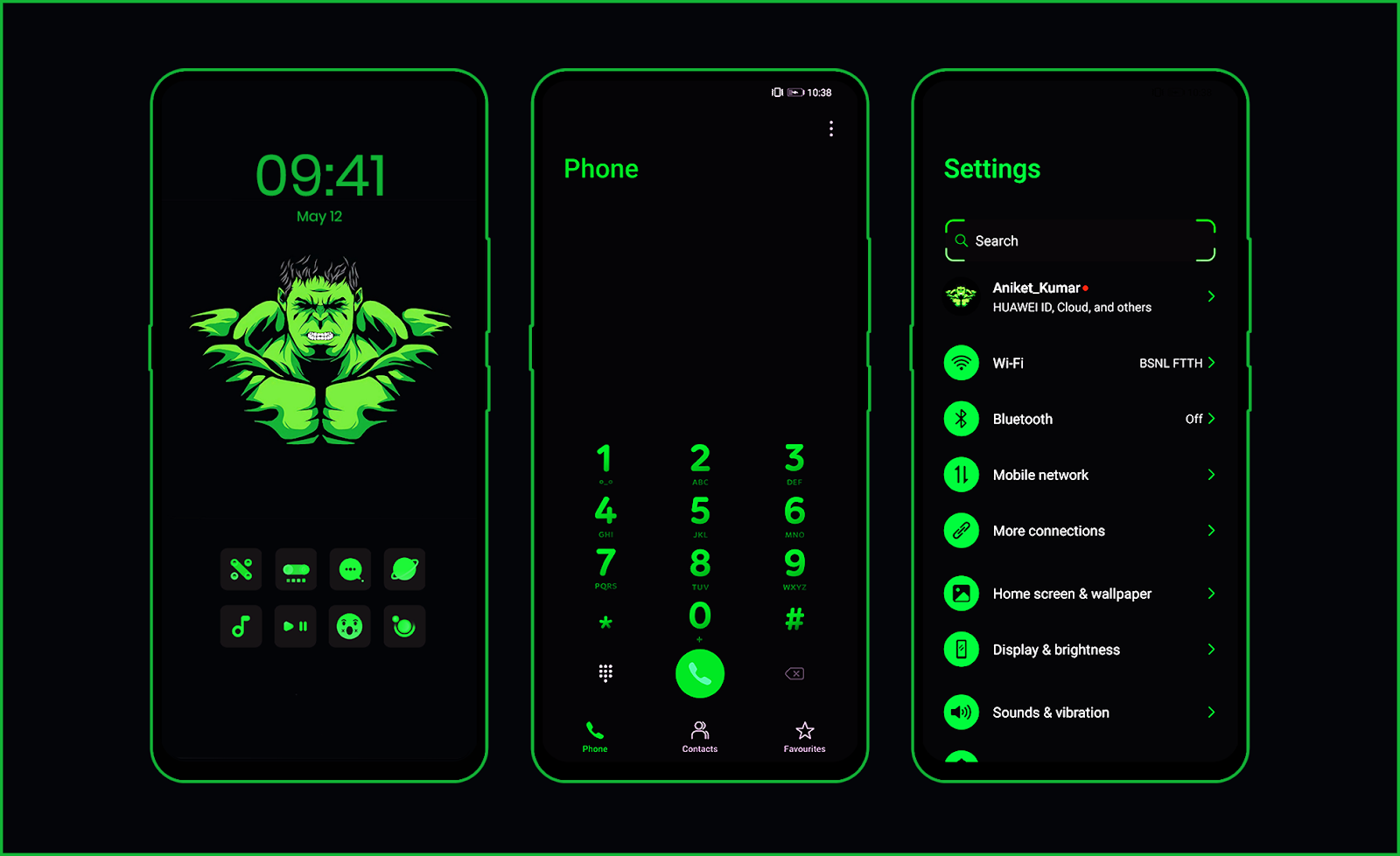 ثيم-جديد-تحميل-ثيم-Dark-Green-Hulk-ل-EMUI-9-EMUI-10حصريا-لك-