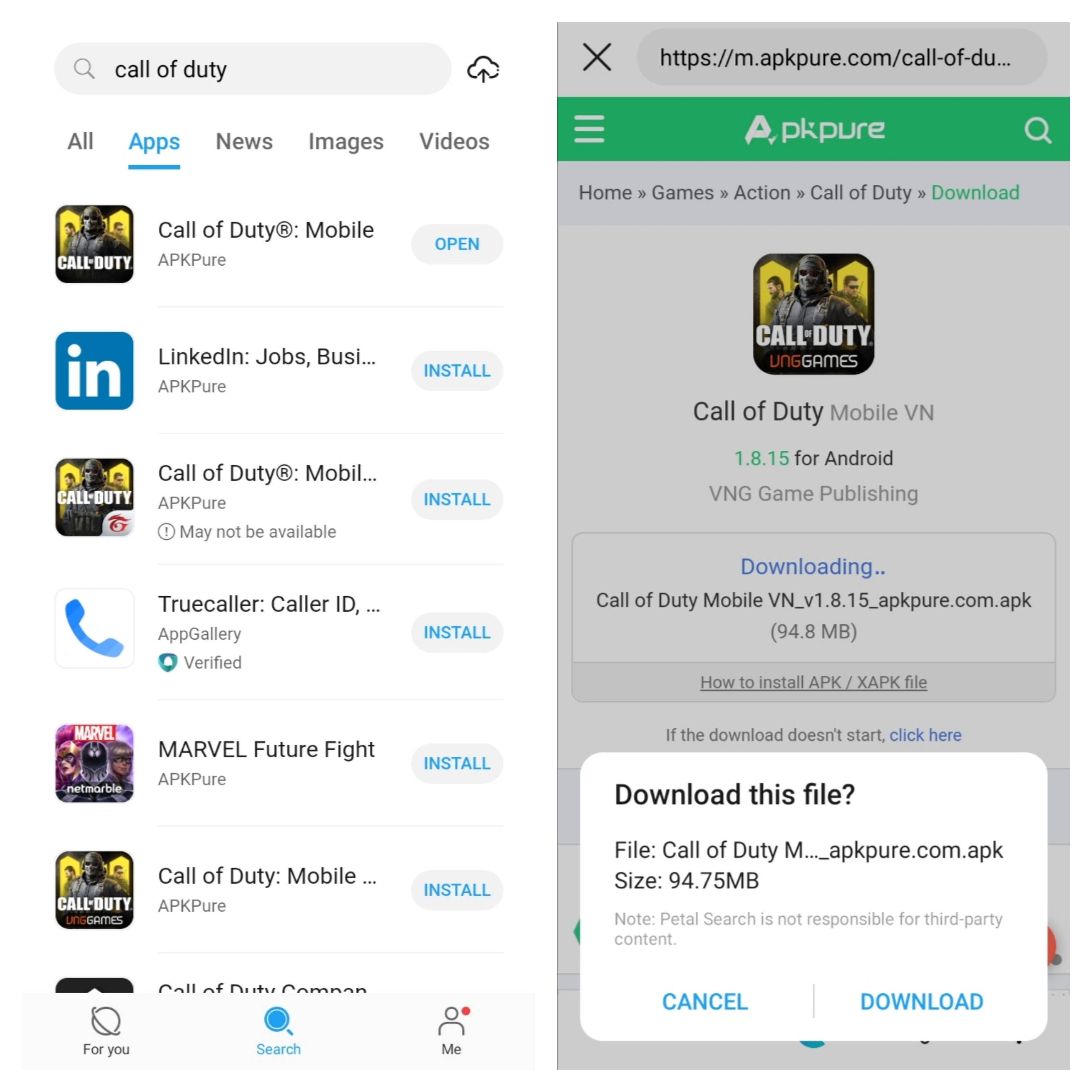 HONOR 9A] Installing Call of Duty via Petal Search on HONOR 9A | HONOR CLUB  (Global)