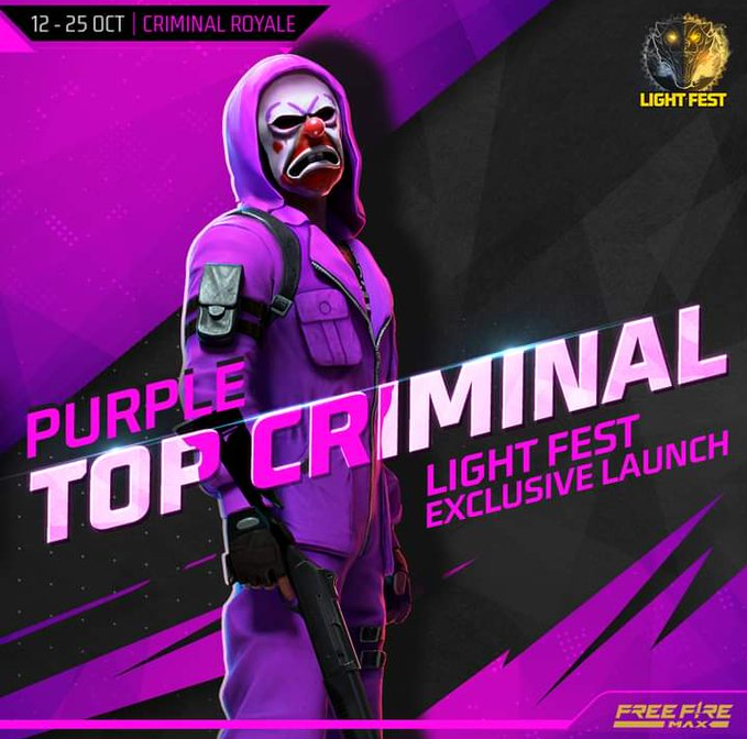 Free Fire MAX Criminal Royale: Get Purple Top Criminal Bundle in