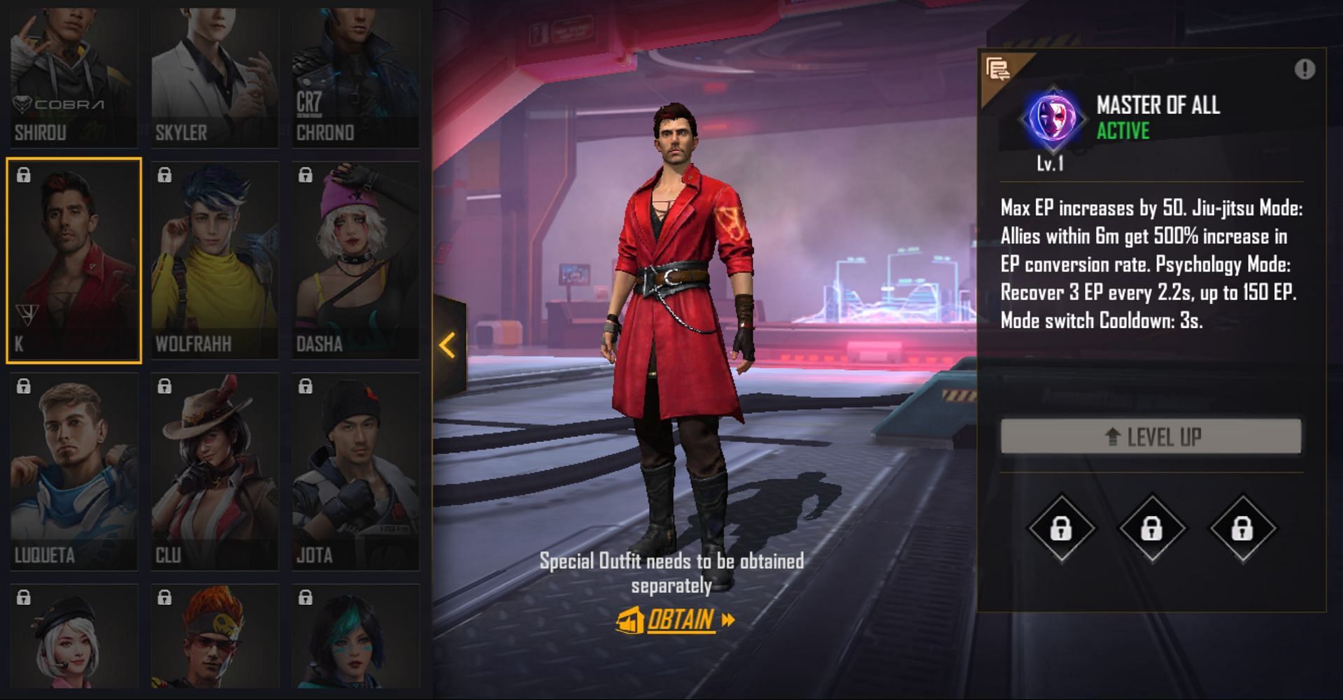 3 best Free Fire character combinations in July 2022