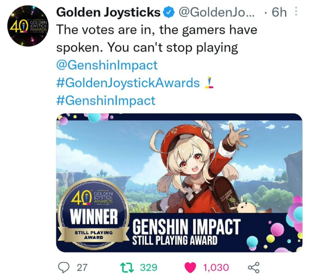 Golden Joystick Awards 2022  Ultimate Game Of The Year - Elden