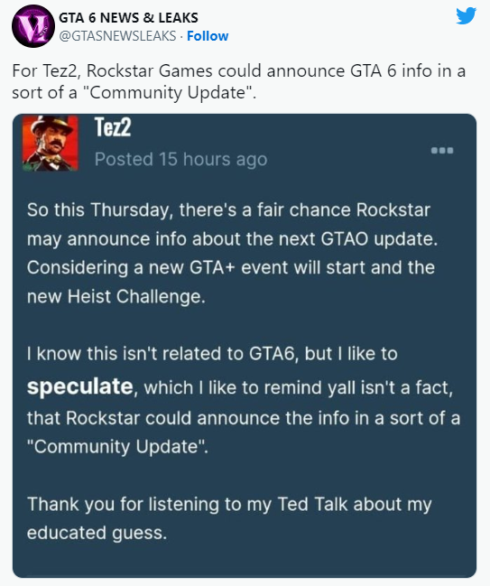 GTA 6 NEWS & LEAKS (@GTASNEWSLEAKS) / X