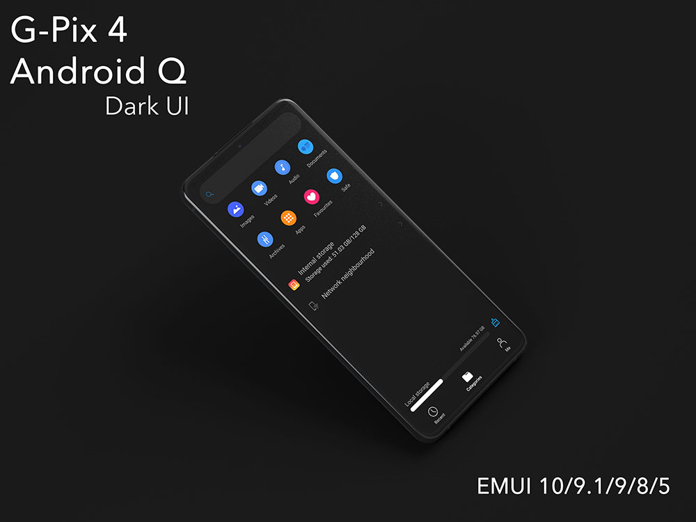 ثيم-G-Pix-4-Android-Q-Dark-UI-الرئع-لهواتف-هونر-وهواوي