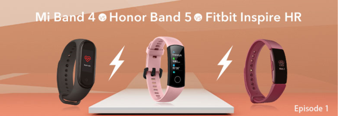 Honor Band 5 vs Mi Band 4 vs Fitbit 