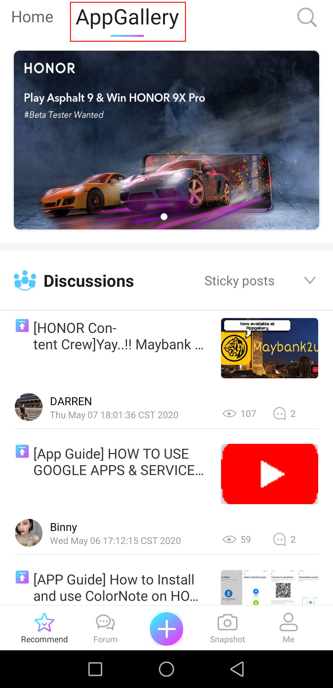 Share Asphalt 9 Experience to Win HONOR 9X PRO