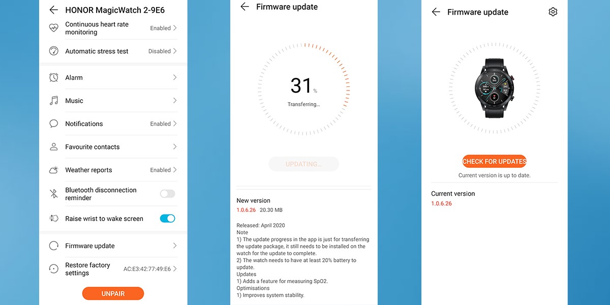 Firmware honor magic online watch 2