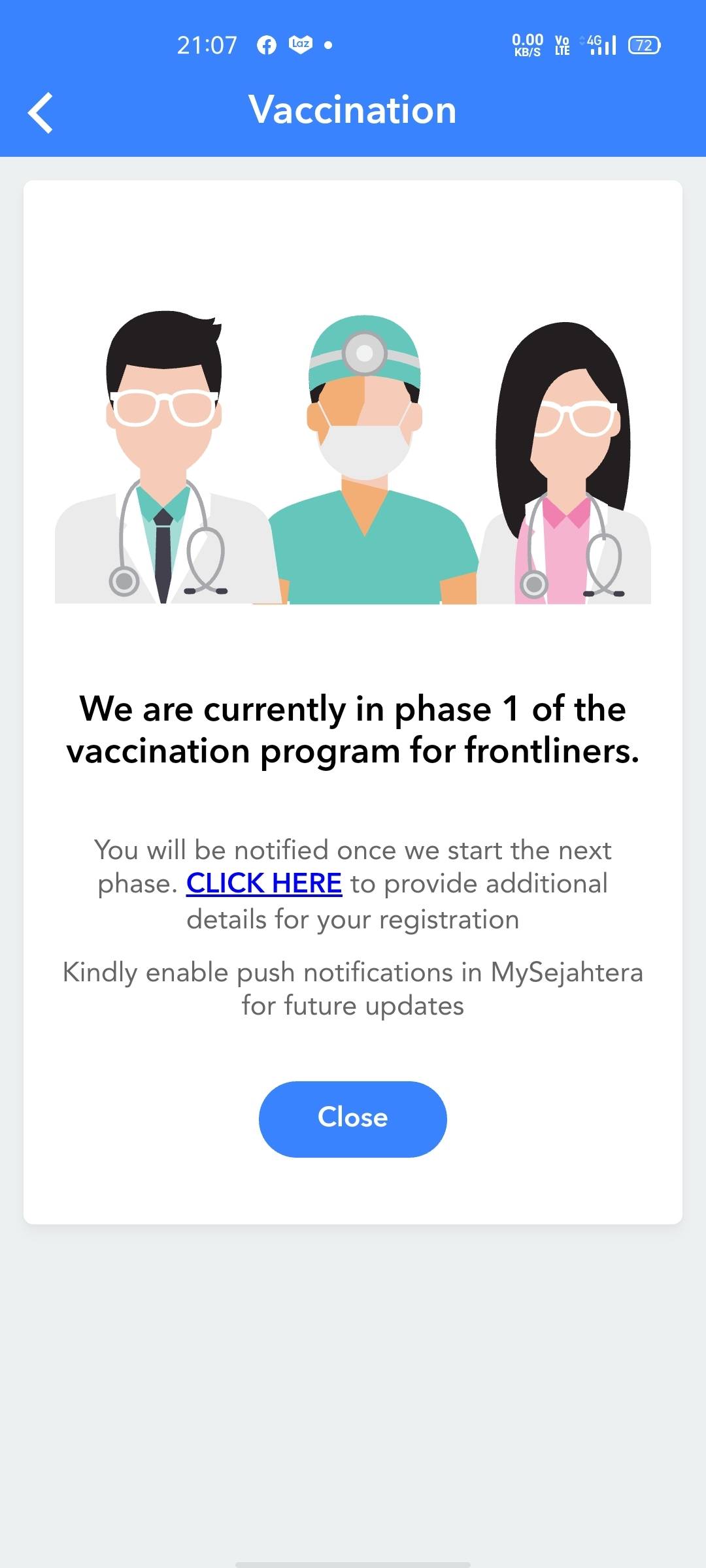Confirmation mysejahtera vaccine
